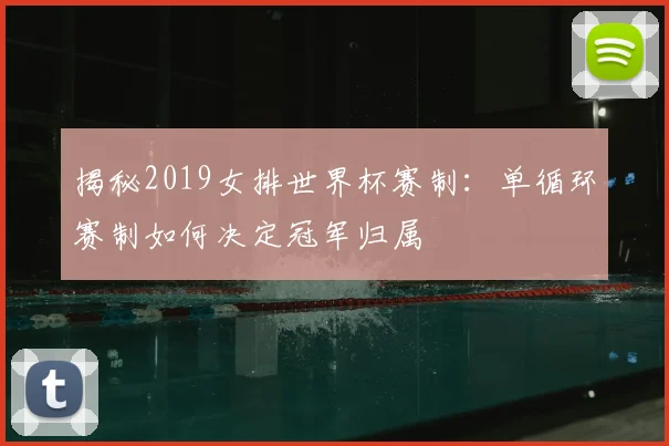 揭秘2019女排世界杯赛制：单循环赛制如何决定冠军归属